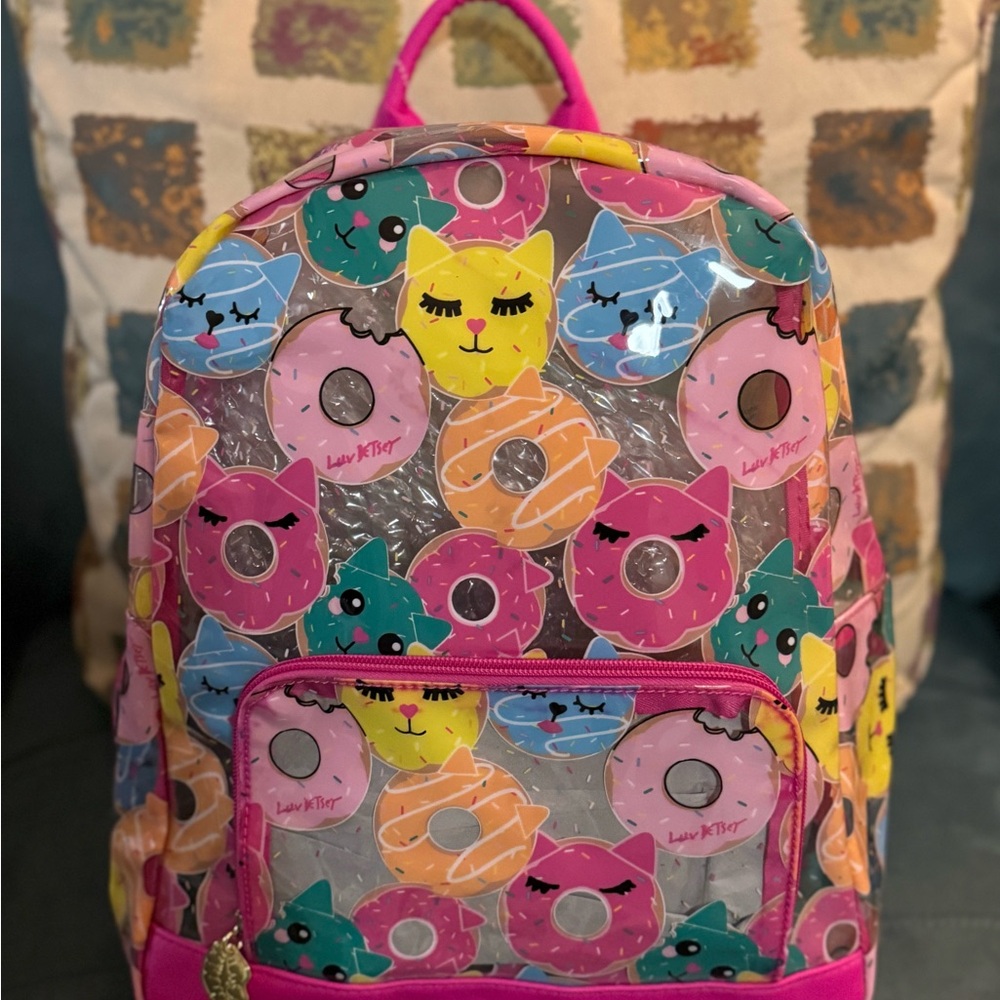 Betsey Johnson's Colorful Cats and Donuts Backpack